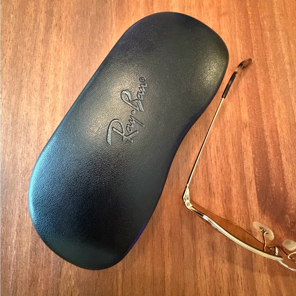 Ray-Ban Gold Frame Brown Gradient Square Sunglasses 1971 Classic - Picture 10 of 12